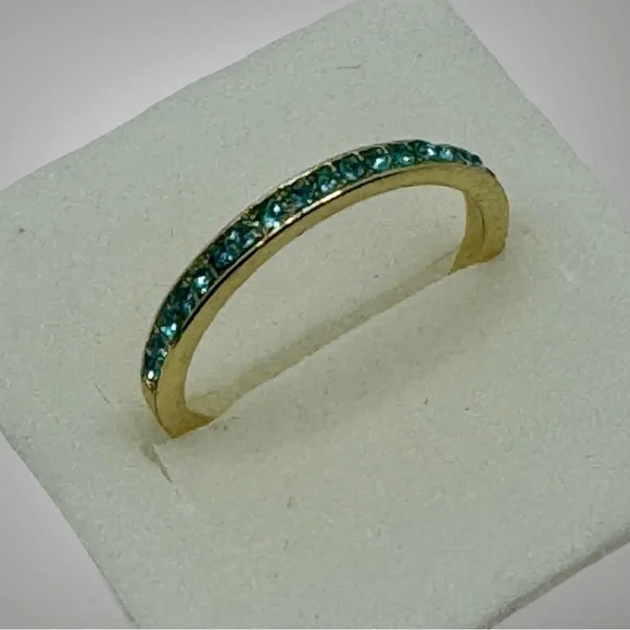 MINIMALIST PAVE CRYSTAL RING SIZE 8 - Picture 3 of 7